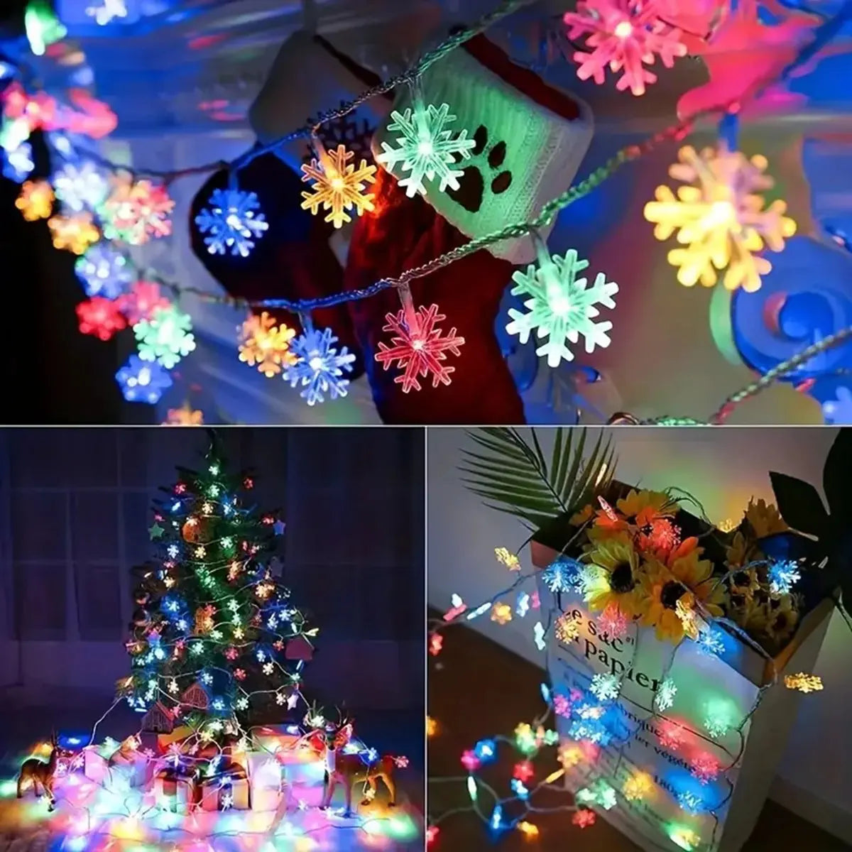 LED Christmas Snowflake String Light Indoor & Outdoor