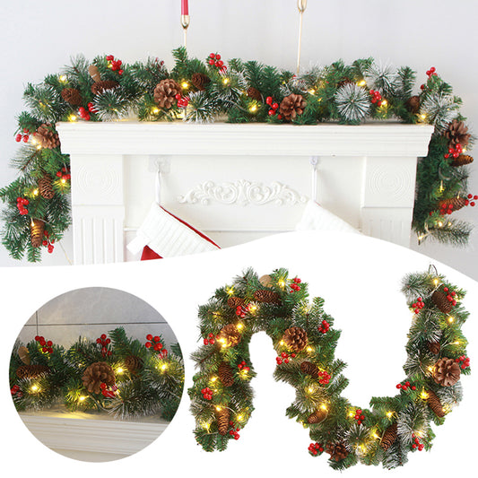 Christmas Rattan Garland Red Berries Branches Stylish