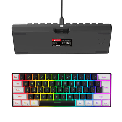 New 60% Wired White Black Keyboard RGB Gaming with Mouse