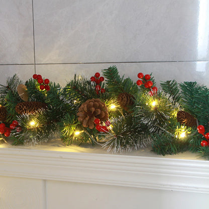 Christmas Rattan Garland Red Berries Branches Stylish