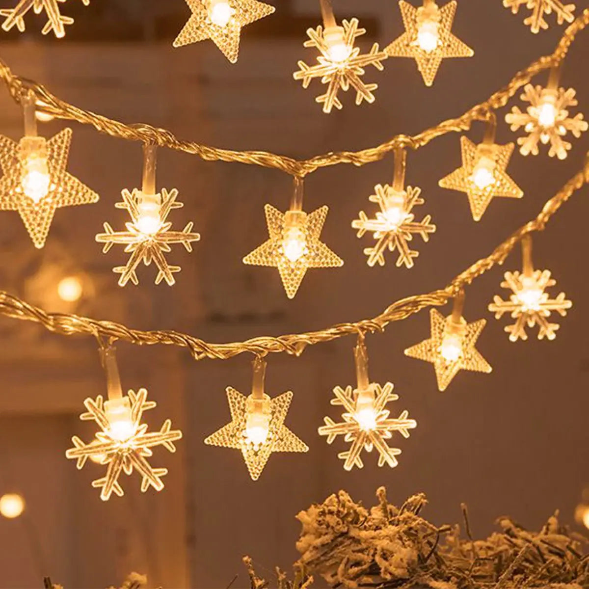 Christmas Tree Snowflake LED String Lights Banner Decoration